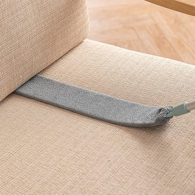 2025 New Retractable Gap Dust Cleaning Artifact, Saker Plus Mop with 3-Layer Hook 3 Microfiber Dusting Cloths Long Handle for Cleaning Under Refrigerator