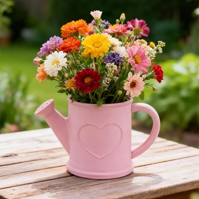 1 Pc Watering Can Shape Container Resin Silicone Mold Heart Pattern Epoxy Concrete Cement Mold for Planter Pot Candle Holder Storage Jar DIY Home Decor Craft Decorations Gifts Trinket Tray