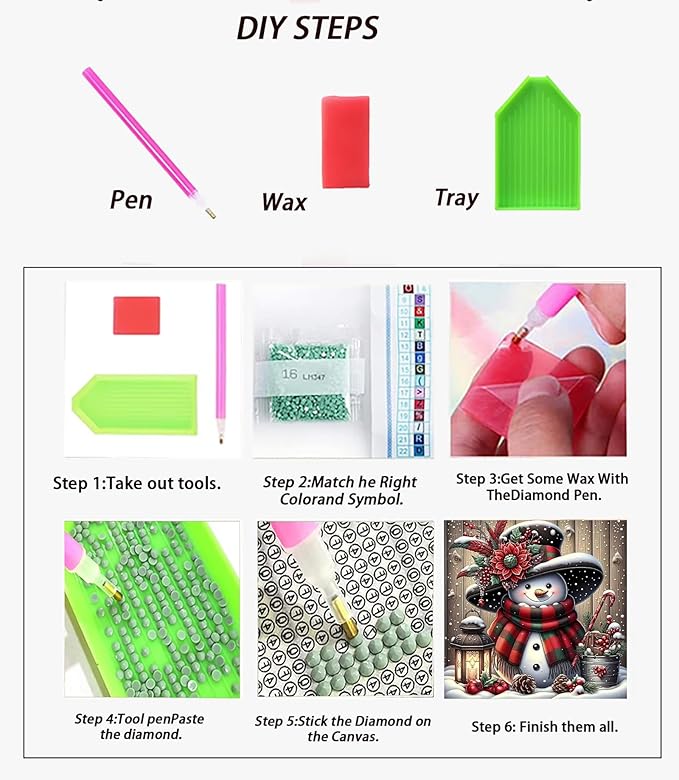 APTDYIGL 5D Christmas Diamond Painting Kits for Adults Beginner,DIY Christmas Snowman Diamond Art Kits for Adults,Round Full Drill Diamond Dots with Gem Art Kits,Home Wall Decor 13.7X13.7inch