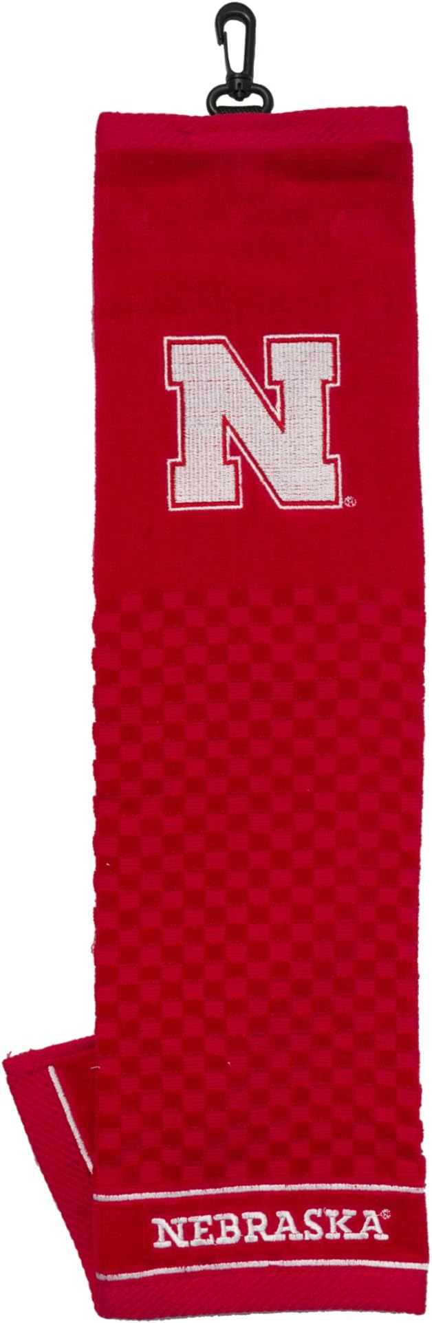 Team Golf NCAA Nebraska Cornhuskers Embroidered Golf Towel Embroidered Golf Towel, Checkered Scrubber Design, Embroidered Logo