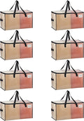VENO 8 Pack Heavy Duty Moving Bags, Clear Storage Bags for Clothes and Comforters, College Dorm Essentials Packing Supplies, Foldable Boxes Alternative (Clear, 8 Pack)
