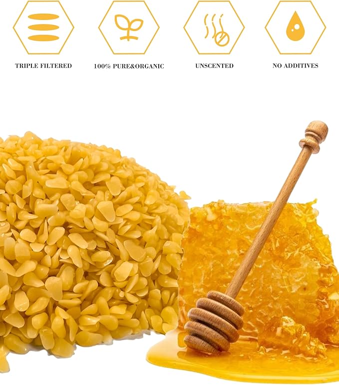 TRINIDa Beeswax Pellets 2LB(32 oz), Organic Yellow Bees Wax for DIY Candles, Beeswax for Candle Making, Skin, Body, Face, and Hair Care, Lotions, DIY Creams, Lip Balm and Soap Making Supplies
