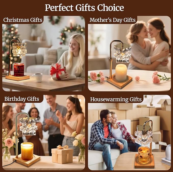 Alpharan Candle Warmer Lamp with Timer - Electric Wax Warmer for Home Desk Decor, Birthday Gifts for Women Mom Men, House Warming Gifts New Home Kitchen Office Dorm