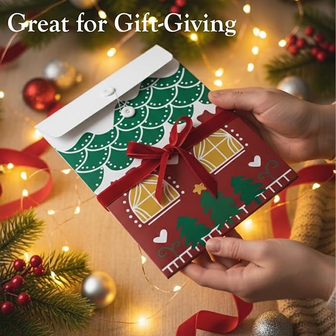 TenDawn Christmas Embroidery Ornament Kit, Set of 6 DIY Holiday Decorations – Santa, Tree, Stocking, Hot Cocoa, Candle & Gift Designs – Rustic Handmade Christmas Decor