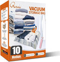 Vacuum Storage Bags for moving, Vacuum Seal Bags for Memory Foam, Latex, Clothing & Bedding, Space Saver Bags for Organization and Storage (Medium)