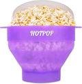 The Original Hotpop Microwave Popcorn Popper, Silicone Popcorn Maker, Collapsible Bowl BPA-Free and Dishwasher Safe- 20 Colors Available (Transparent Purple)
