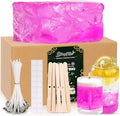 Blingfun Clear Wax for Candle Making-DIY Aromatherapy Candle Making Gel raw Materials, can add Dried Flowers/Fragrance, smokeless Safe Candle Materials, Birthday Christmas Gift Decoration (Rose)