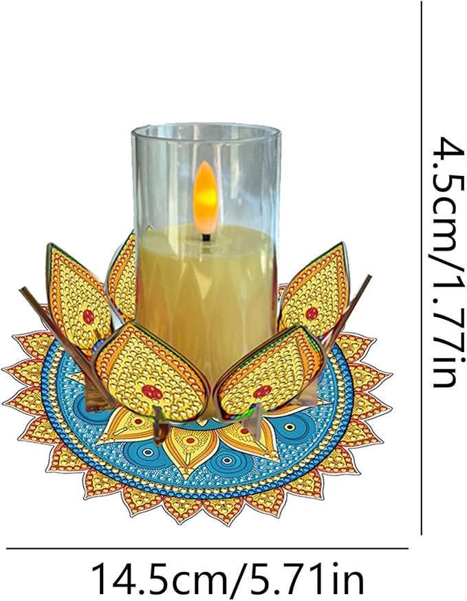 5D DIY Diamond Art Painting PVC Flower Candle Holders Tealight/Tea Light/Votive Candle Holder, for Table Centerpiece Home Décor Party Wedding Dinning-Flower-9