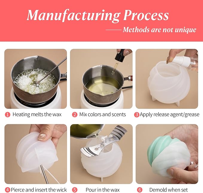 MGLIFEUL 3Pcs Spiral Unique Silicone Wax Candle Mold for Candle Making Molds Silicone Mold Novelty Shapes Moldes De Silicona para Velas Artesanales De Silicona