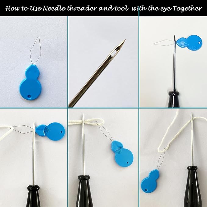 TYMKLMZG Mold Punch Needle with Hook & Eye,Candle Wick Inserting Tool for Molds Large-Eye Needle for Candle Silicone Molds,Candle Wick Roll 200 Ft 24 Wick Spool(2 Style),Threader,Candle Wick Holders
