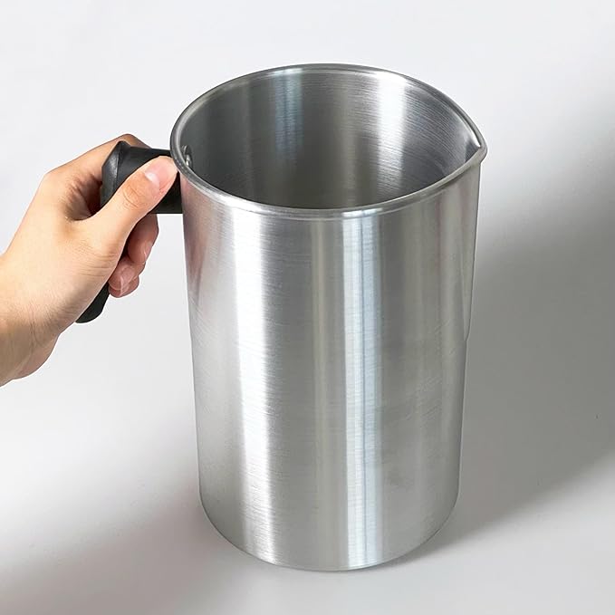 Candle Making Pouring Pot 3L Candle Wax Melting Pot Large Candle Pouring Pitcher Heat-Resistant Handle Dripless Pouring Spout Candle Jars, Wicks, Stickers Wicks Holders Large Candle Pouring Pot
