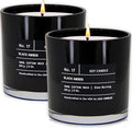 Lulu Candles | Black Amber | Luxury Scented Soy Jar Candle | Hand Poured in The USA | Highly Scented & Long Lasting (9 Oz. 2 Pack)