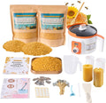 Beeswax Candle Making Kit, 2LB Beeswax Candle Making Supplies with Electric Wax Melter, 100% Organic Beeswax Pellets for Lip Balm, Lotion, Furniture Polishing & Soap Making Ideal for Home Craft