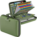 DocSafe Fireproof File Organizer with Lock, Hard-Shell Case Fireproof Document Box with 13 Pocket Accordion File Folder, Portable Home Office Travel Safe Storage for Important Documents Laptop Green