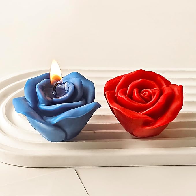 2 Pack 3D Flower Mold for Resin Casting - Rose, Peony, and Animal Shapes - Silicone Molds for Candle Making and Home Decor