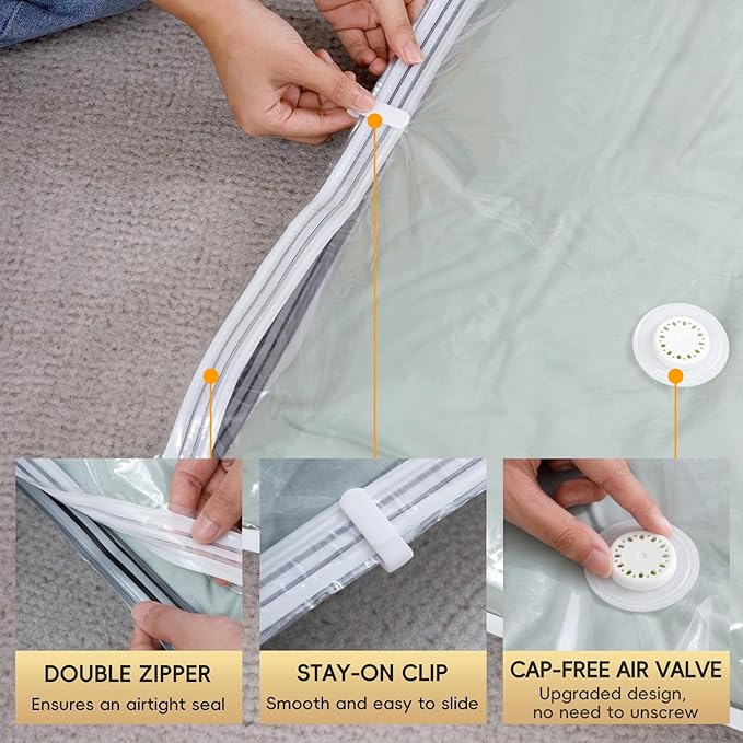 Vacuum Storage Bags with Electric Air Pump, 15 Pack (5 Jumbo, 5 Large, 5 Medium) Space Saver Bag, Space Saver Bag, Vacuum Sealer Bags for Clothes, Blanket, Duvets, Pillows, Comforters,Travel