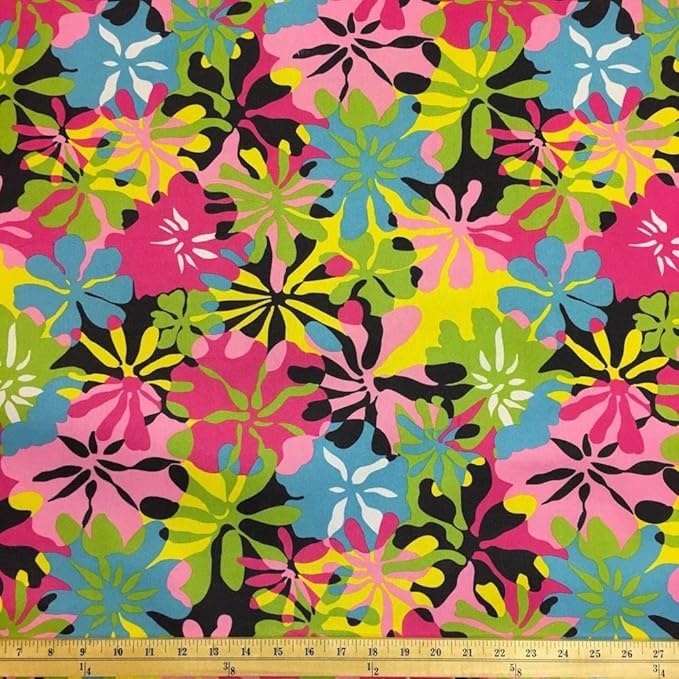 Printed Canvas Fabric Waterproof Outdoor 60" Wide 600 Denier Sold by The Yard (Tropical Black)