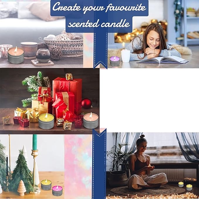 BLULAURELS Candle Making Kit - Complete Candle Maker Kit, Scented Candle Making Supplies Set Including Soy Wax, Fragrance Oil, Thermometer, Wicks, Tins, Melting Pot, Pouring Pot and More TH0JY-1210