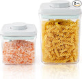 Airtight Food Storage Containers with Lids, BPA Free Cereal Container for Kitchen Pantry Organization, Stackable Clear Plastic Canisters for Flour Sugar Baking Supplies (0.5Qt + 1.5Qt)