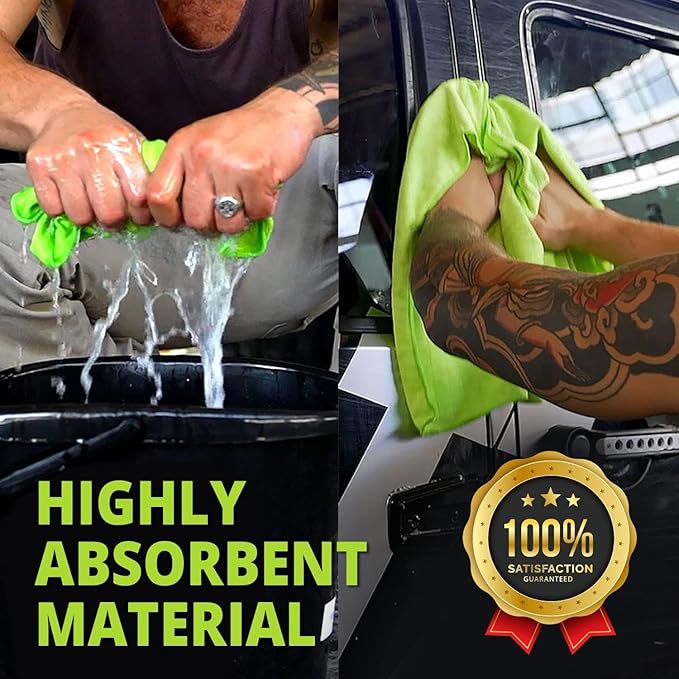 HELOMOR 12 Extra Large Microfiber Cleaning Cloths, 30"x18" Floor Towels for Squeegee Mop, Reusable Multi-Purpose Cleaning Rags for House, Kitchen, Car & Windows, Highly Absorbent, Lint-Free
