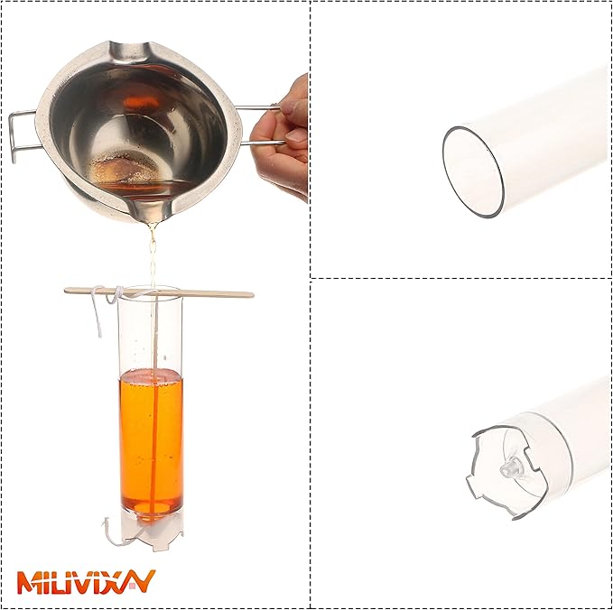 MILIVIXAY 3PCS Pillar Candle Molds for Candle Making with Candle Wicks Kit.