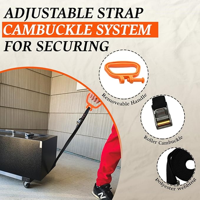 MULTUS - 2 Handle Moving Strap – Heavy Duty Carrying Strap for Boxes, Furniture, Beach Gear, Camping, Hunting, Sports Equipment, Tents, & Outdoor Hauling