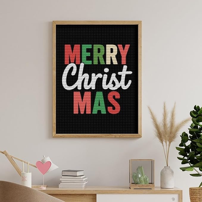 AIVKIEJK Diamond Painting Kits for Adults - Merry Christmas Painting DIY 5D Full Drill Diamond Dots Paintings with Diamonds Gem Art and Crafts Home Decor 12"x16"