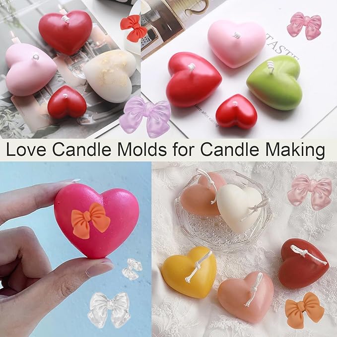 (4 Pack) Love Heart Molds, Valentine’s Day Love Silicone Molds for Handmade Cake Chocolate Candy Graduate Candle Soap Epoxy Resin Casting Christmas Wedding Graduation Gift