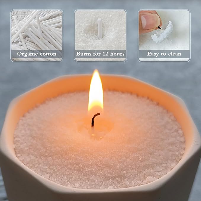 Pearled Candle Extra Wicks 400 Pack for Pearled Candle Making - 2 Inch White Cotton Candle Wicks in Bulk for Candle Making DIY