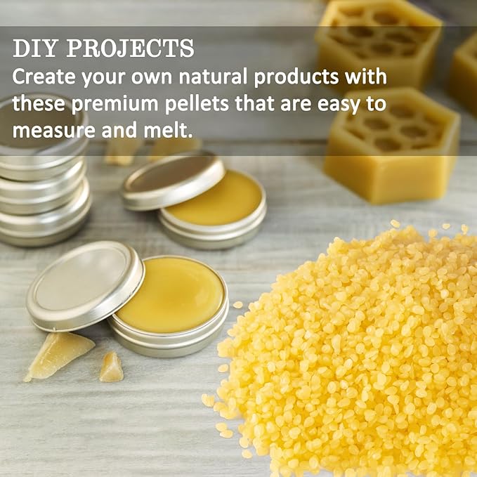 CAKETYCG 10 LB Yellow Beeswax Pellets - DIY Candle Making Kits, Magical Craft Making, Hand Care DIY Creams, Lip Balms and Soap Making Supplies (160 oz).