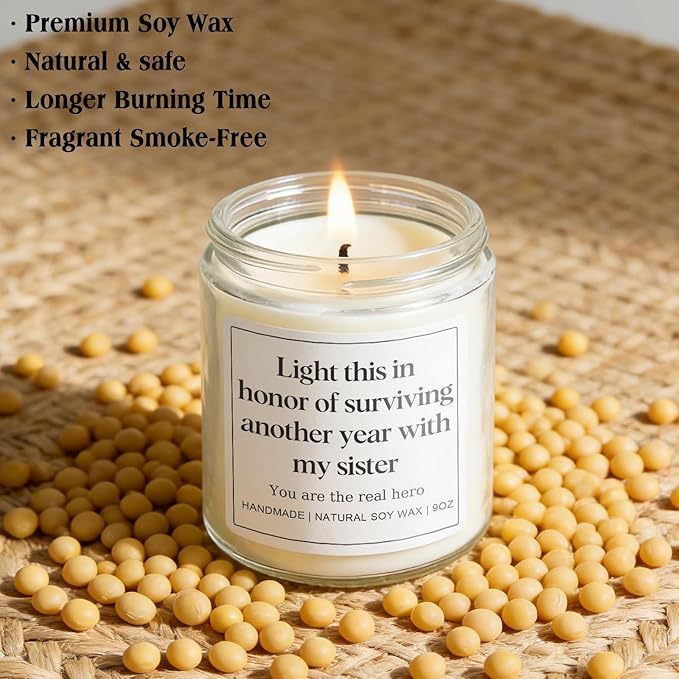 Brother in Law Gifts from Sister, Funny Birthday Fathers Day Christmas Gift for Brother-in-Law, Practical Present Ideas for Men & Him - Lavender Scented Candle