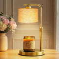 Candle Warmer Lamp with Timer Dimmer, Height Adjustable Candle Wax Warmer Candle Lamp for Jar Candles with 2 Bulbs, House Warming Gift for Home Room Decor, Birthday Gifts for Women Mom (Gold)