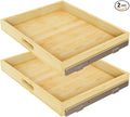 2 Set Pull Out Cabinet Organizer, Soft Close Slide Out Wood Drawer Storage Shelves for Kitchen, Base Cabinet Organization for Pantry, Finished, Heavy-Duty, Bottom Assembly (27” W x 21” D)