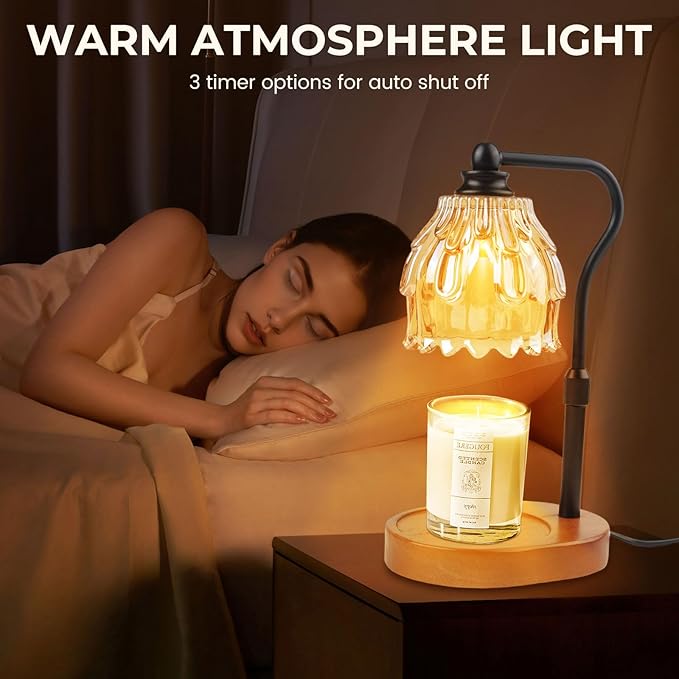 Candle Warmer Lamp with Timer and Wireless Remote Control, Dimmable Candle Warmer for Jar Candles, Height Adjustable Wax Melts Warmer, House Warming Gifts New Home Decor, Gifts for Women Mom(2 Pack)