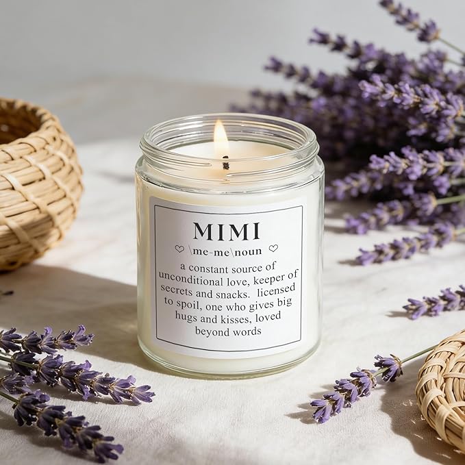 Funny Mimi Gifts, Birthday Mothers Day Christmas Gift for Mimi Grandma & Grandmother, Unique Present Ideas - Lavender Scented Candle