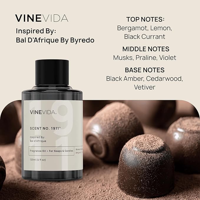 VINEVIDA [4 Oz] Inspired by: Bal D'Afrique; Fragrance Oil for Candle Making and Soap Making - Premium Candle Scents for Soy Candles