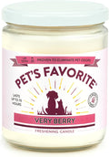 Pet's Favorite Pet Odor Candle, Clean Burning, Long Lasting Scented Candles with a Natural Fiber Wick and 70 Hour Burn Time, Very Berry