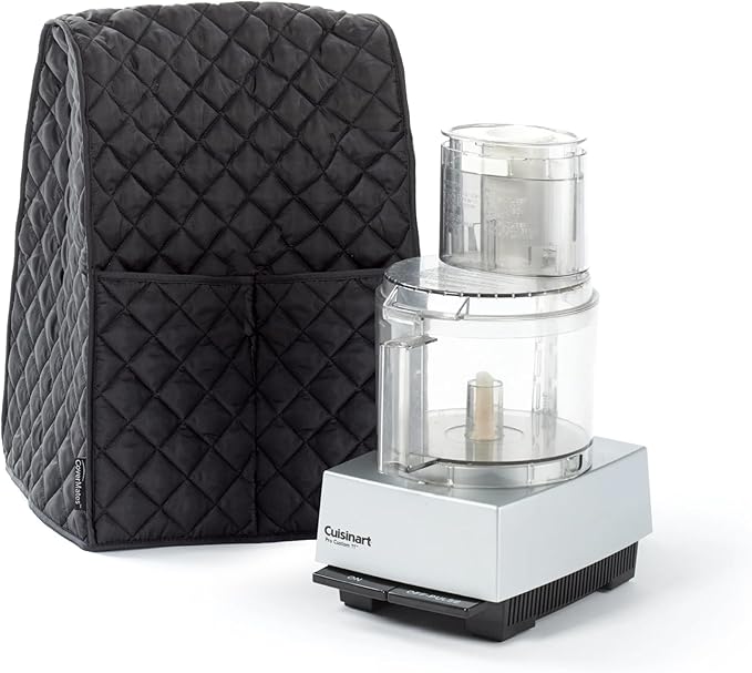 Covermates Keepsakes Blender Cover – Quilted Appliance Protector for Food Processors – Dust & Stain Resistant, Washable Slip‑On Design for Countertop Storage, Black
