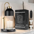 Marble Candle Warmer Lamp with Timer & Dimmer - Adjustable Height Electric Wax Melt Warmer fit for All Jar Candle Sizes, Premium Marble Base - Flameless Fragnance Lamp for Home Decor & Gifts