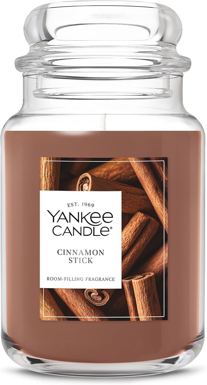 Yankee Candle Cinnamon Stick, Scented Candle, 22oz Large Jar with up to 150 Hour Burn Time, Giftable