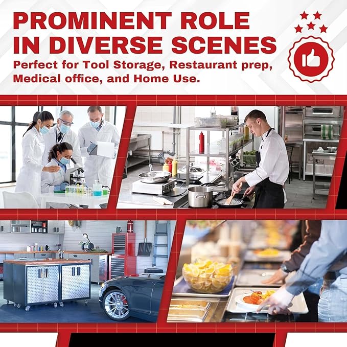 DuraSteel 24x18 NSF Stainless Steel Cart Work Table - Heavy Duty Rolling Food Prep Table - Metal Utility Cart on Wheels Caster, Grill Stand Microwave Outdoor Kitchen Tables Countertop Island Large Top