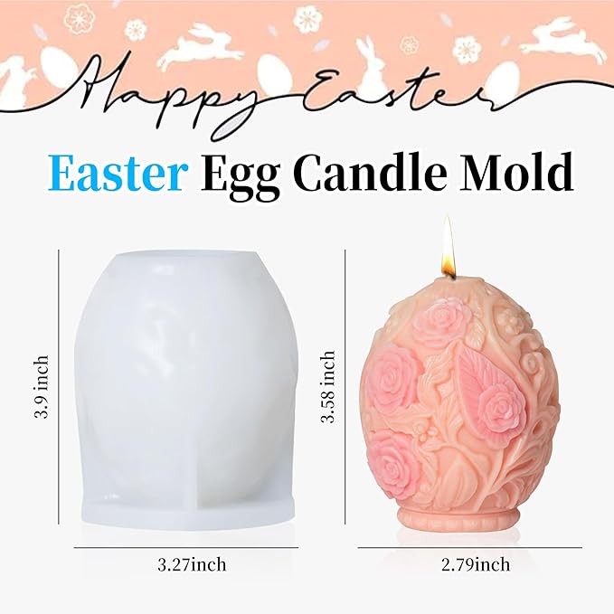 MGLIFEUL Easter Egg Mold Silicone Candle Resin Wax Mold for Candles Making Molds Silicone Shapes Soy Wax Moldes para Velas De Silicona para Velas