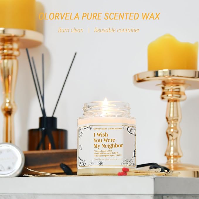 House Warming Gifts, New Home Gift Beeswax Candle, Best Friend Personalized Gifts for Women, Men, Mom, Dad, Sister, Teacher, Friends, Pure Natural Beeswax Candles