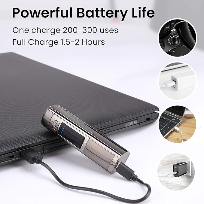 Triple Arc Plasma Lighter – Windproof Flameless Electric Lighter Rechargeable with LED Battery Indicator – Survival Lighter for Camping, Hiking, Outdoor Adventures