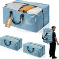 WORKPRO 2 Pack Extra Large Moving Bags with Zippers & Carrying Handles Backpack Straps, Heavy-Duty Storage Tote for Space Saving & Storage, Alternative to Moving Box (Dusty Blue)