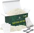 Candle Making Wax Soy Wax for Candle Making Supplies, 2.2lb Natural Soy Wax Flakes, Paraffin Wax for Candle Making Kit, 100 Cotton Candle Wicks &100 Wick Stickers & 2 Wicks Holder