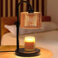 FINCMY Boho Candle Warmer Lamp, Adjustable Height Candle Wax Warmer with Timer, Candle Lamp Warmer for Jar Candles, House Warming Gifts Brithday Gifts for Women Bedroom Home Decor (Rattan)