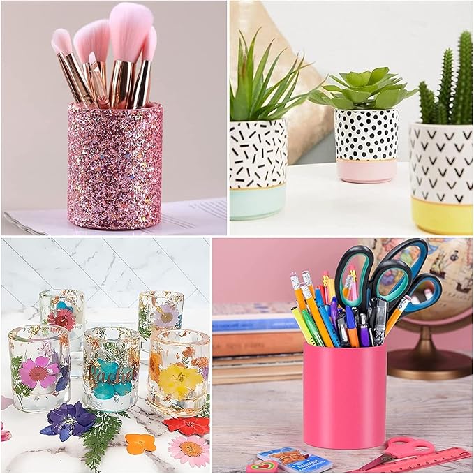 Candle Jar Mold with Lid for Candles Making, Silicone Concrete Molds Storage Container Moulds for Epoxy Resin, Unique Vessels Cement Mould for DIY Jewelry Holder Trinket Box Home Decor