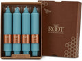 Root Candles Unscented Dinner Candles Premium Beeswax Blend Boxed Candle Set, 7-Inch, Sky, 4-Count