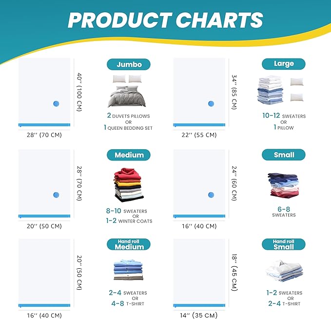 Vacuum Storage Bags, 8-Jumbo Space Saver Vacuum Storage Bags, Vacuum Seal Bags for Clothing, Clothes, Comforters and Blankets